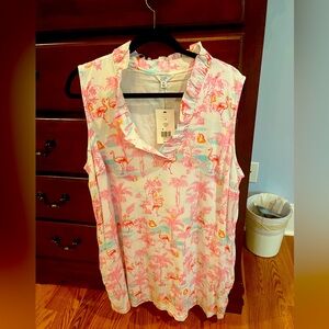 Crown and Ivy - flamingo sleeveless sundress.  
Cute dress for vacation.   NWT